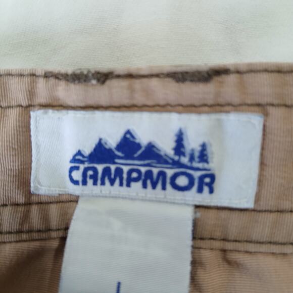 CAMPMOR convertible (to shorts) pants khaki LARGE nylon quick dry zippers work - Picture 2 of 15